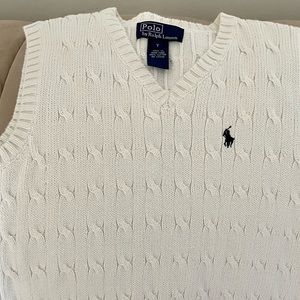 Boys cream color Polo sweater vest size 7